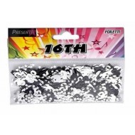 16th Birthday Black & Silver Table Confetti